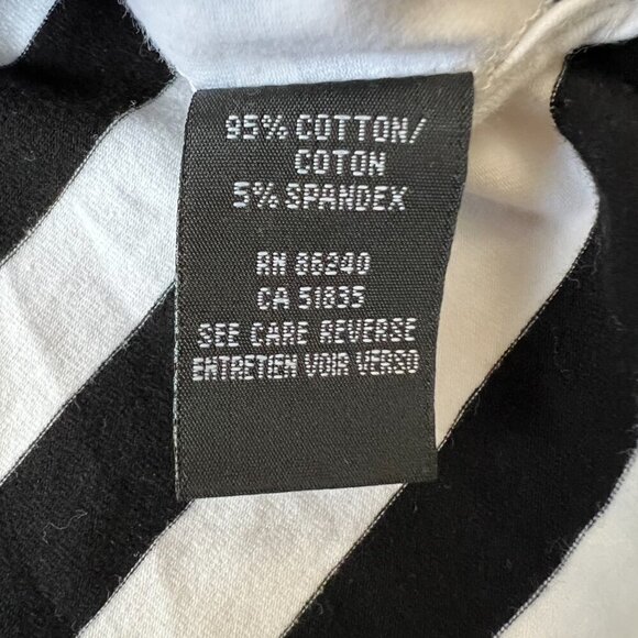 Ravel Black & White Sheer Sleeve Stripe Back Top Sz M - Picture 10 of 12
